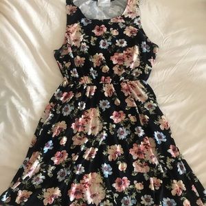 French Grey Floral Dress